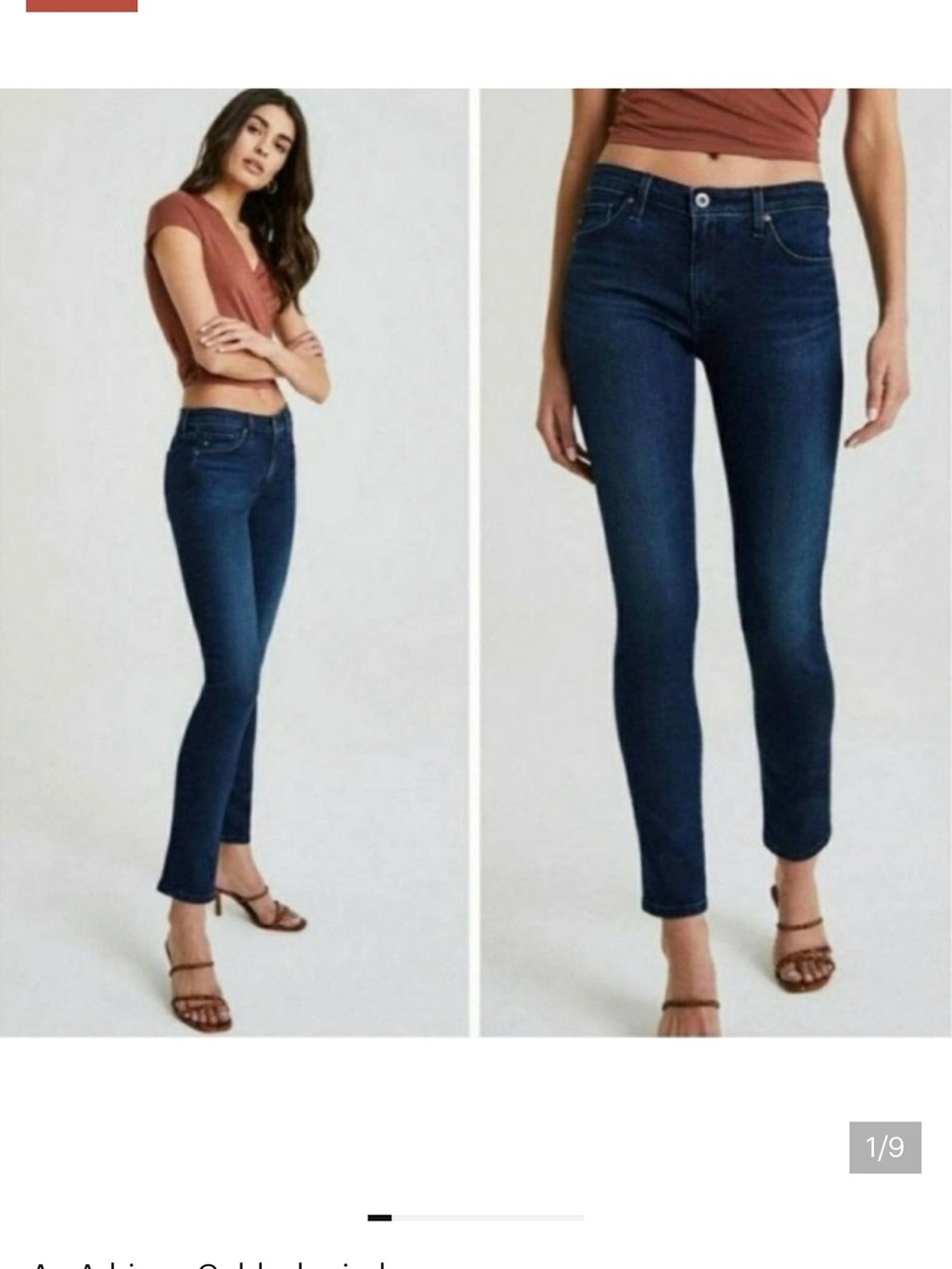 AG Adriano Goldschmied The Stilt Cigarette Leg Jean in Dark Wash 26 R low rise